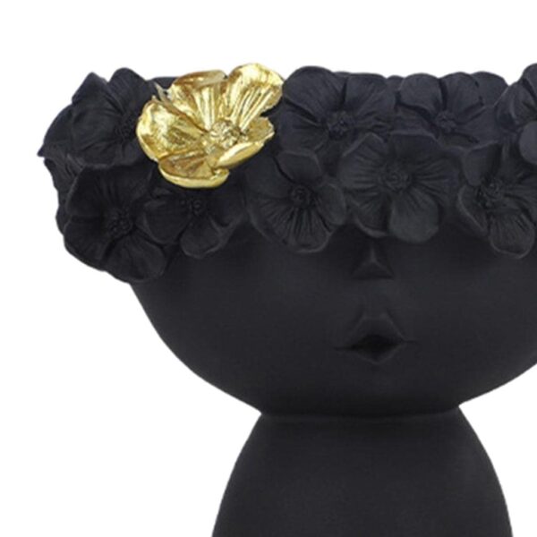 Unique resin girl head statue for floral arrangements