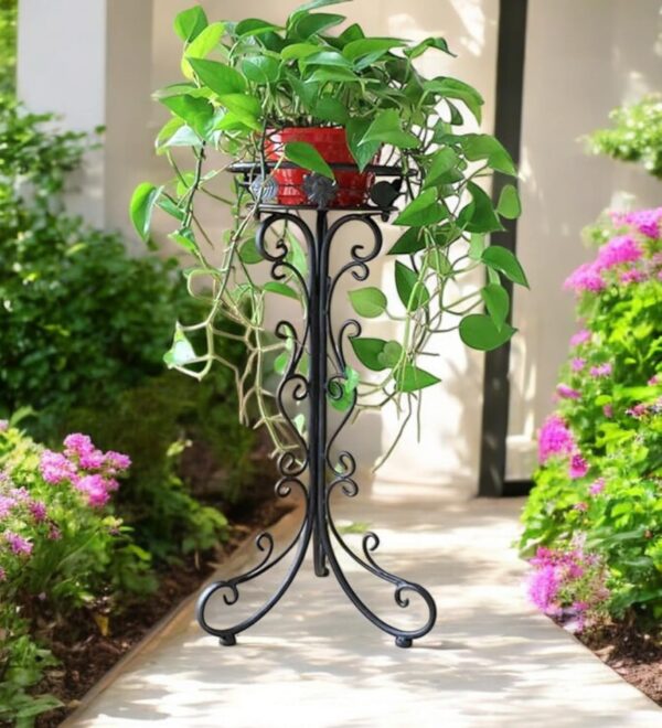 Tall Iron Plant Stand for Large Planters and Flower Pots