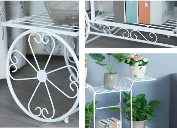 Strong Metal Plant Display Cart for Green Décor and Flower Pots