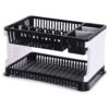 Plastic countertop dish organizer for plates and utensils