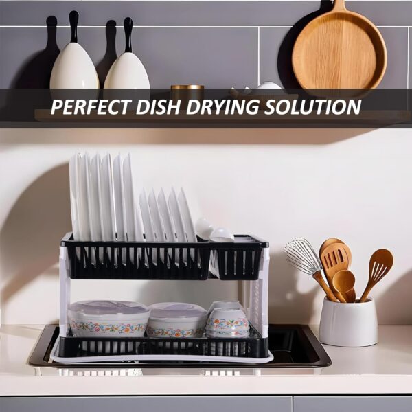 Plastic plate drainer rack for small and large kitchens