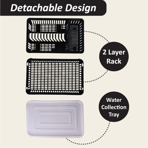 Double-layer dish drainer for countertop storage