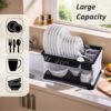 Two-tiered kitchen dish drainer for everyday use