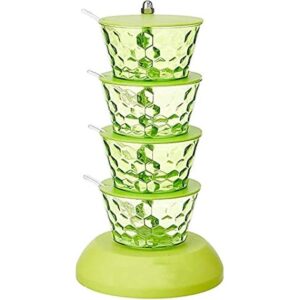 Rotating spice tower bowl set for dining table organization