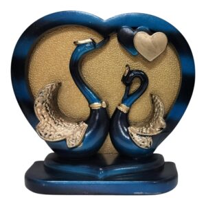 Ceramic swan pair statue symbolizing love