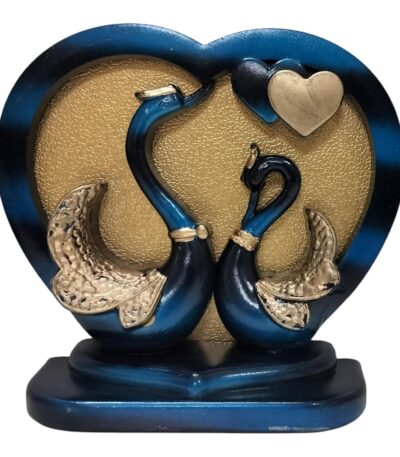 Ceramic swan pair statue symbolizing love