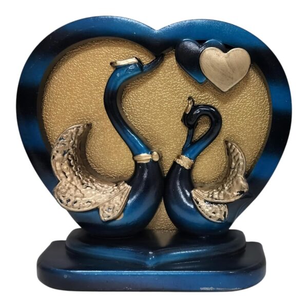 Ceramic swan pair statue symbolizing love