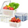 Airtight Fruit Storage Containers for Fridge Keep Fresh and Crisp