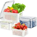 Airtight Fruit Storage Containers for Fridge Keep Fresh and Crisp