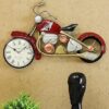 Iron metal red speed bike wall clock for living room decor
