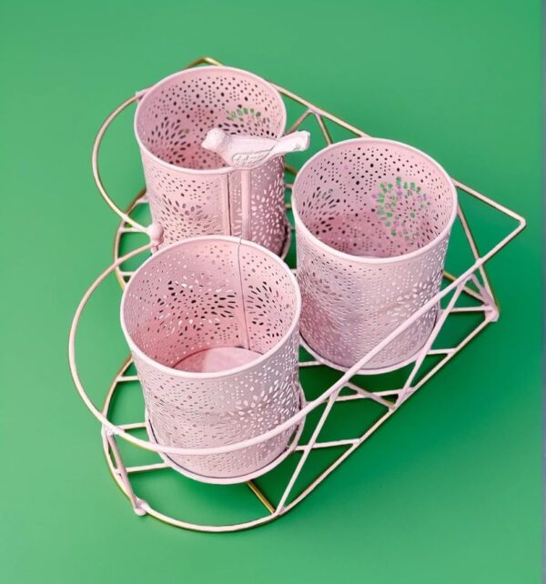 Rust-proof metal cutlery holder with detachable tissue compartment