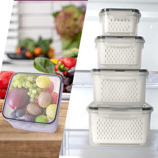 Transparent Refrigerator Boxes for Fruits and Vegetables Fresh Storage