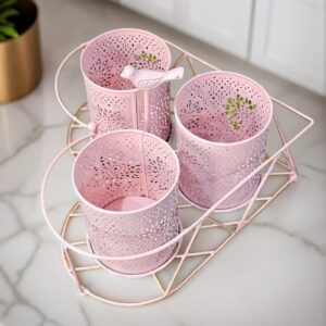 Stylish spoon and tissue holder made of durable metal for home kitchen