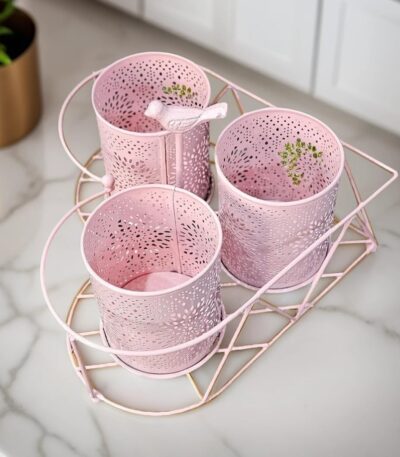 Stylish spoon and tissue holder made of durable metal for home kitchen