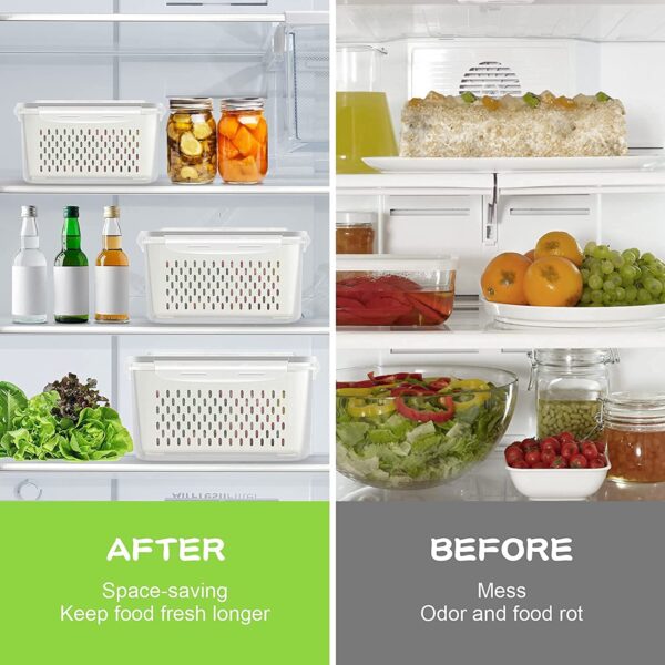 Multi-Purpose Fridge Storage Containers for Fruits, Veggies, and Snacks