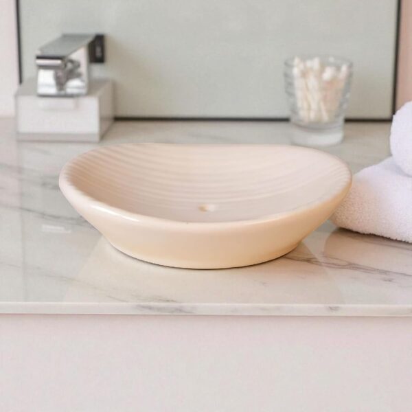White ceramic 3-piece bathroom kit for elegant countertops.