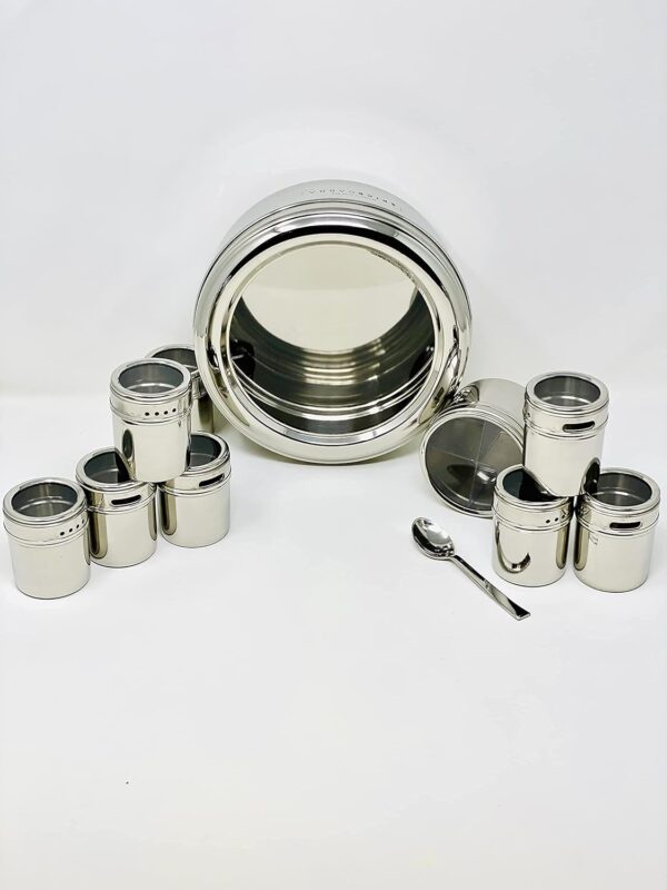 High-quality stainless steel masala box with durable finish