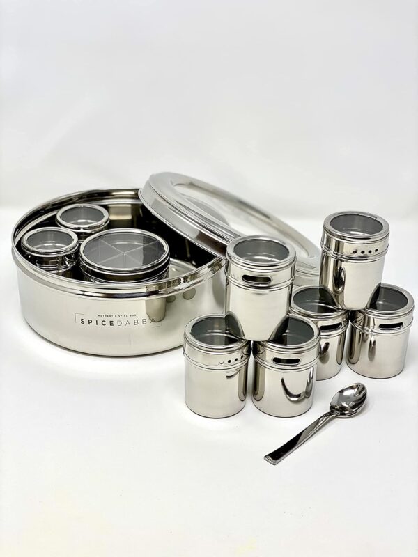 High-quality stainless steel masala box with durable finish