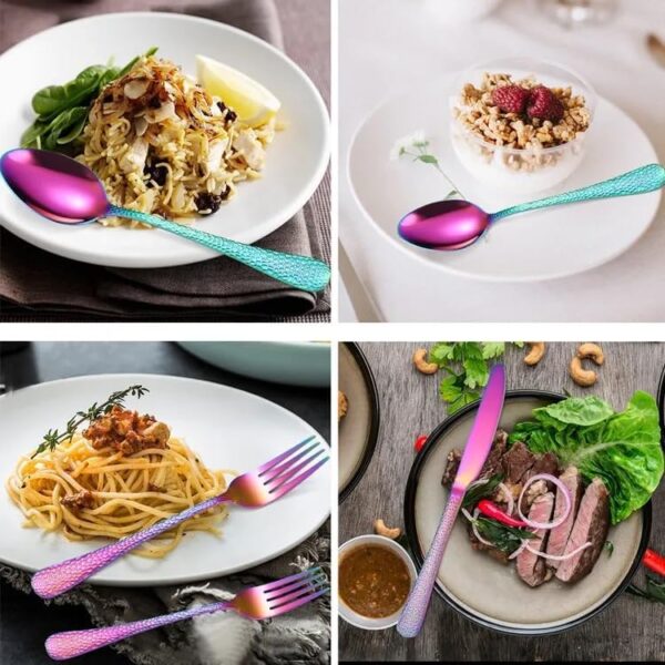 Shiny Mirror Finish Stainless Steel Fork and Spoon Set for Dining