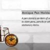 Unique handmade cycle pen stand showpiece with clock