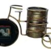 Rustic copper gold cycle pen stand for office stationery storage