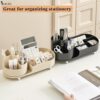 Stylish Plastic Rotating Countertop Organizer With Smooth Spin Base
