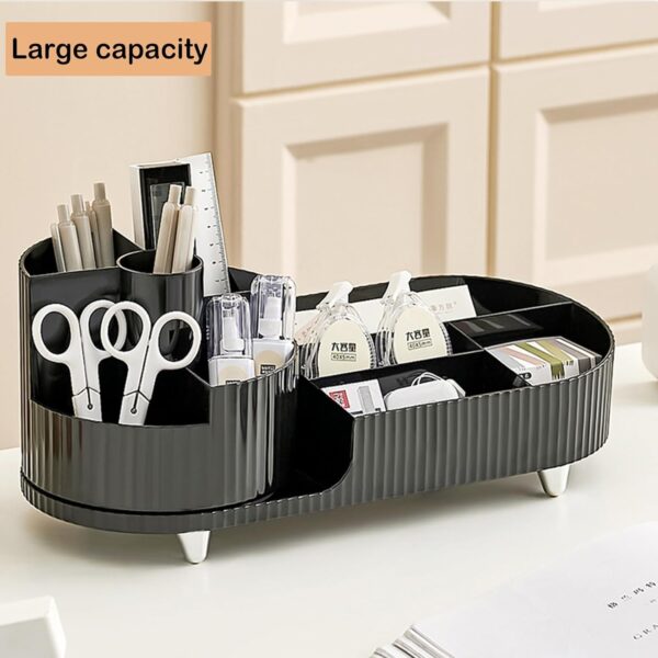 Stylish Plastic Rotating Countertop Organizer With Smooth Spin Base