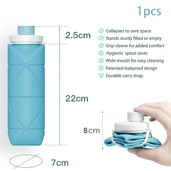Lightweight foldable silicone bottle for outdoor sports