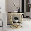 Modern metal round side table for living room décor