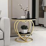 Modern metal round side table for living room décor