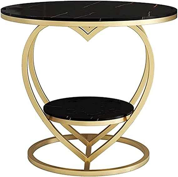 Elegant metal round side table for office or study