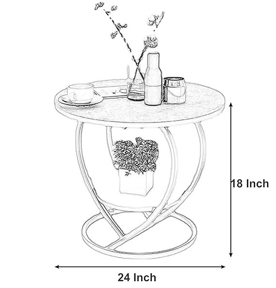Lightweight metal round table for indoor use