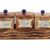 Artistic wooden jar set with tray for home and dining table décor