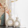 Simple and Elegant Matte White Ceramic Vase for Interior Styling