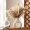 Modern Home Décor Vase in Matte White Ceramic Finish