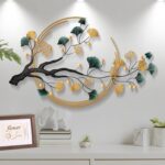 modern 3D metal leaf wall sculpture for home interiors
