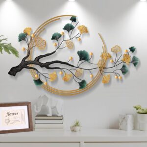 modern 3D metal leaf wall sculpture for home interiors