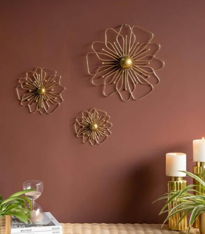 Handcrafted gold finish metal wall hanging decoration for home interiors