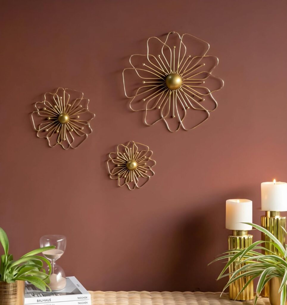Handcrafted gold finish metal wall hanging decoration for home interiors
