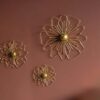 Handcrafted metal wall décor with gold finish for statement walls