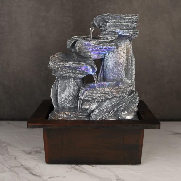 Handmade resin water fountain creating peaceful ambience