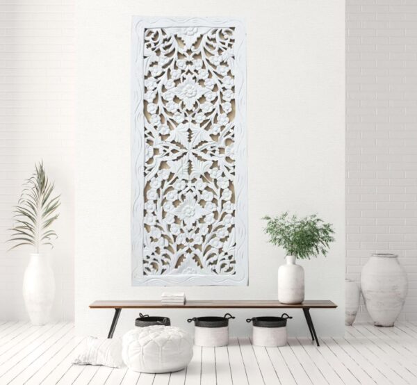 Designer carved wood wall panel for modern wall decoration
