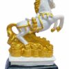 Premium white resin horse statue with dynamic running design