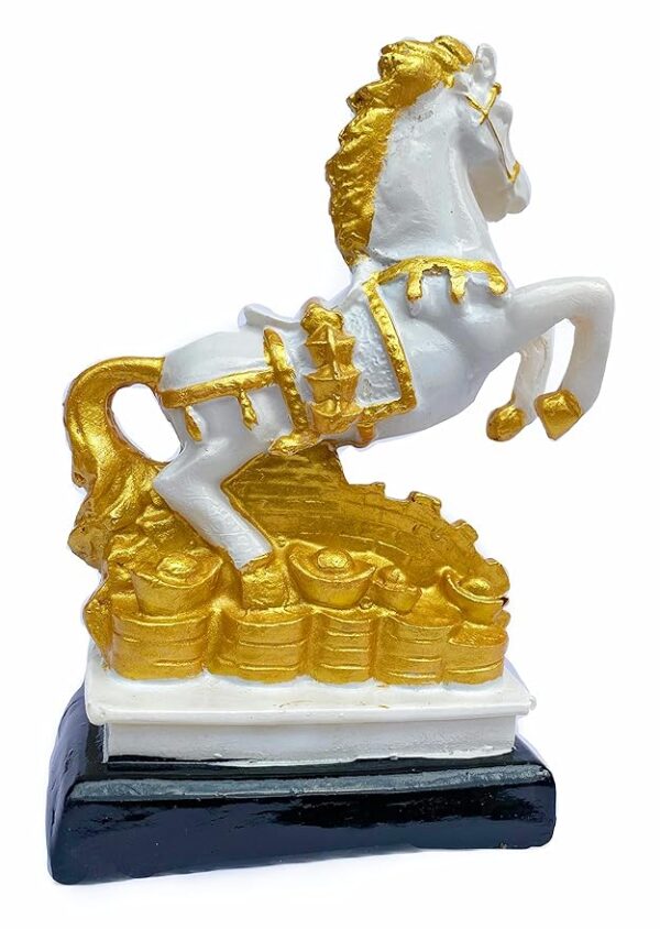 Premium white resin horse statue with dynamic running design