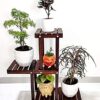 Compact Wooden Plant Stand for Small Spaces