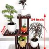 Multi-tier wooden plant stand for flower pots