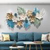 Multicolour metal flower wall art for living room décor