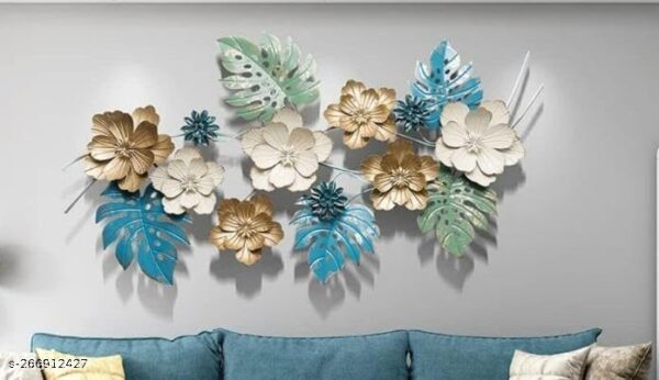 Decorative multicolour flower wall sculpture for walls