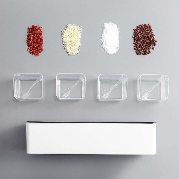 Hanging spice storage box for Indian kitchen counter organization
