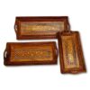 Handcrafted wooden tray set with smooth finish for modern home décor